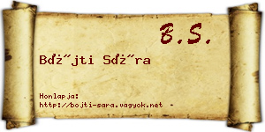 Bőjti Sára névjegykártya